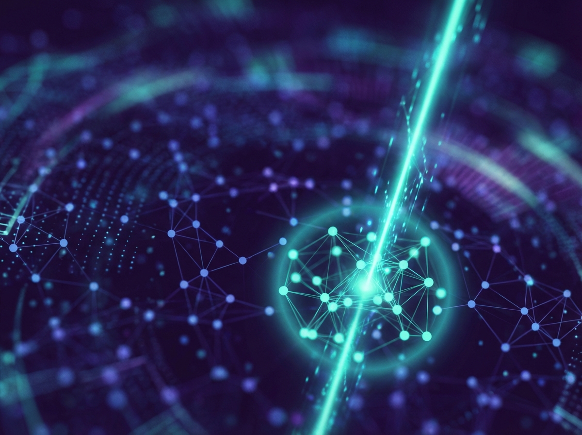 A visualization of the discovery process, representing how the server finds specific actors or content within the massive decentralized network.