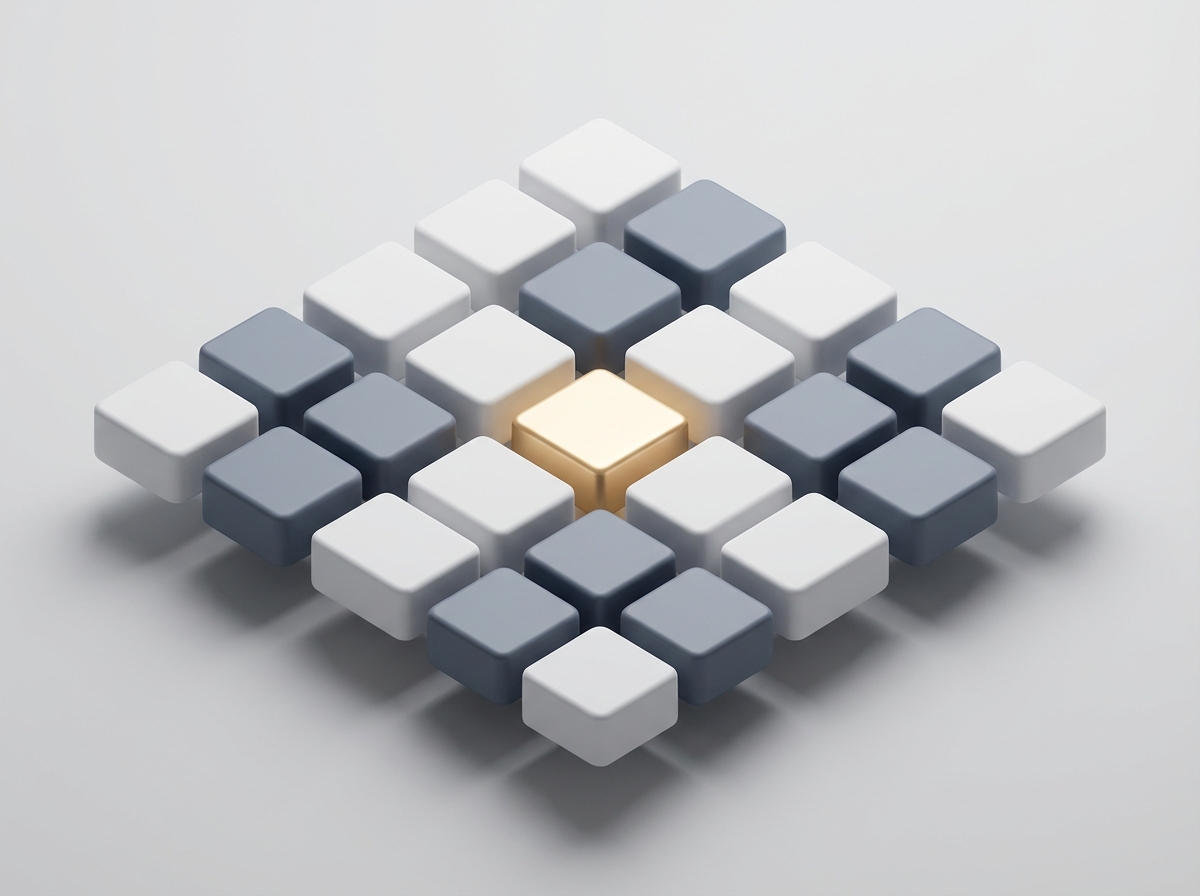 An illustration of modular architecture and unit testing, emphasizing organization, separation of concerns, and maintainability.